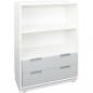 Preview: Quadro - Schrank L ohne Mittelwand, mit 2 Einlegeböden, B 79, weiss - auf Sockel