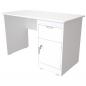 Preview: Schreibtisch Quadro mit Schublade und Tür, weiss - weiss