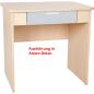 Preview: Schreibtisch Quadro mit breiter Schublade, weiss - grau