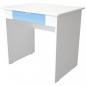 Preview: Schreibtisch Quadro mit breiter Schublade, weiss - hellblau