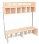 Preview: Garderobe Quadro 6 mit Gestell, Sitzhöhe 34 cm, Ahorn