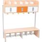 Preview: Garderobe Quadro 6 mit Gestell, Sitzhöhe 34 cm, Ahorn