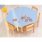 Preview: Trapezförmiger Tisch Flexi, höhenverstellbar 40-58 cm, blau