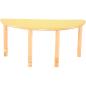 Preview: Halbrunder Tisch Flexi, höhenverstellbar 40-58 cm, gelb