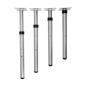 Preview: Flexi Metallbeine rund, hvstb., 4 Stck., alufarben, hvstb. TH 58-76 cm