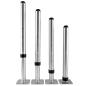 Preview: Flexi Metallbeine rund, hvstb., 4 Stck., alufarben, hvstb. TH 58-76 cm