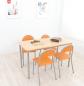 Preview: MILA Tisch 6, 140x70 cm Tischhöhe 76 cm - Birke