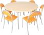 Preview: MILA Tisch 6, halbrund, Diagonale 140, Tischhöhe 76 cm - Birke