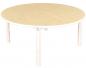 Preview: Runde Tischbeine mit Höhenverstellung 58-70 cm, 4 Stck., weiss gebeizt