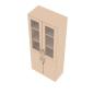 Preview: EXPO Schrank 185 mit Glasvitrine, Ahorn E, (096193)