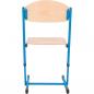 Preview: Stuhl TS, höhenverstellbar 5-6, Sitzhöhe 43-46 cm, für Tischhöhe 70-76 cm - blau - Buche