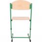 Preview: Stuhl TS, höhenverstellbar 5-6, Sitzhöhe 43-46 cm, für Tischhöhe 70-76 cm - grün - Buche