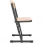 Preview: Stuhl TS, höhenverstellbar 5-6, Sitzhöhe 43-46 cm, für Tischhöhe 70-76 cm - schwarz - Buche