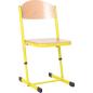 Preview: Stuhl TS, höhenverstellbar 5-6, Sitzhöhe 43-46 cm, für Tischhöhe 70-76 cm - gelb - Buche