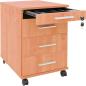Preview: Rollcontainer mit 4 Schüben, Buche