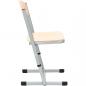 Preview: Stuhl TS, höhenverstellbar 6-7, Sitzhöhe 46-51 cm, für Tischhöhe 76-82 cm - alufarben - Buche