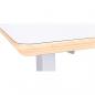 Preview: Elektrisch höhenverstellbarer Doppeltisch Hugo, Tischhöhe 70-117 cm, Sperrholzplatte, abgerundete Ecken - alufarben - HPL weiss