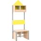 Preview: Garderobe Häuschen 2 mit Gestell, Fachbreite: 21 cm, Sitzhöhe: 34,5 cm, Ahorn, gelb
