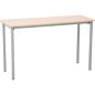Preview: Doppeltisch Forte 6, Tischhöhe 76 cm, abgerundete Ecken - alufarben - Ahorn