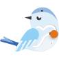 Preview: Wandapplikation - Blauer Vogel