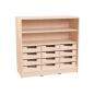 Preview: Echtholz Regal M, 12 Holzkästen H7 (098509)
