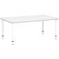 Preview: Tischplatte Quadro rechteckig, 120x65 cm, weiss, Kante grau