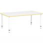 Preview: Tischplatte Quadro rechteckig, 120x65 cm, weiss, Kante gelb