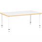Preview: Tischplatte Quadro rechteckig, 120x65 cm, weiss, Kante orange