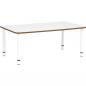 Preview: Tischplatte Quadro rechteckig, 120x65 cm, weiss, Kante braun
