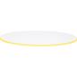 Preview: Tischplatte Quadro rund, weiss, Kante gelb