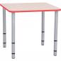 Preview: Tischplatte Quadro quadratisch, Ahorn, Kante rot