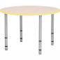 Preview: Tischplatte Quadro rund, Ahorn, Kante gelb