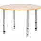 Preview: Tischplatte Quadro rund, Ahorn, Kante orange