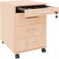 Preview: Rollcontainer mit 4 Schüben, Ahorn