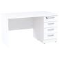 Preview: Grande Schreibtisch mit 4 Schubladen - weiss