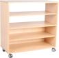 Preview: Flexi Schrank M, halboffen, mit 3 Fachböden, B 89, auf Rollen