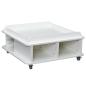 Preview: Grossflächiger Mehrzwecktisch auf Rollen, quadratisch, H 37, weiss