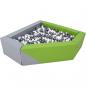 Preview: Ballbad 3eckig, grau-hellgrün, H 60 , inkl. Bälle
