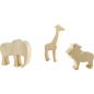 Preview: Schnitzholz Zootiere 3er Set