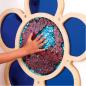 Preview: Wanddekoration mit Streichpailletten - Blume, blau