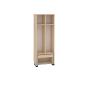Preview: Garderobe Tropfen mit ausziehbarer Bank 2, SH 31 cm