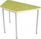 Preview: Flüstertisch PLUS 6, trapezförmig, Seite 120 cm, Tischhöhe 76 cm - grün