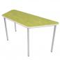 Preview: Flüstertisch PLUS 6, trapezförmig, Seite 140 cm, Tischhöhe 76 cm - grün