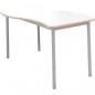 Preview: MILA Tisch 6 HPL, wellenförmig gross, Tischhöhe 76 cm - HPL weiss
