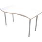 Preview: MILA Tisch 3 HPL, wellenförmig gross, Tischhöhe 58 cm - HPL weiss