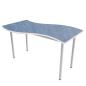 Preview: Flüstertisch 5, wellenförmig gross, Tischhöhe 71 cm - blau