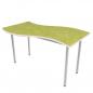 Preview: Flüstertisch PLUS 6, wellenförmig gross, Tischhöhe 76 cm - grün