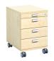 Preview: OPTO Rollcontainer mit 4 Schubladen