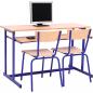 Preview: Stuhl D 6, Sitzhöhe 46 cm, für Tischhöhe 76 cm - blau - Buche