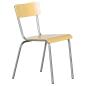 Preview: Stuhl D 6, Sitzhöhe 46 cm, für Tischhöhe 76 cm - alufarben - Buche